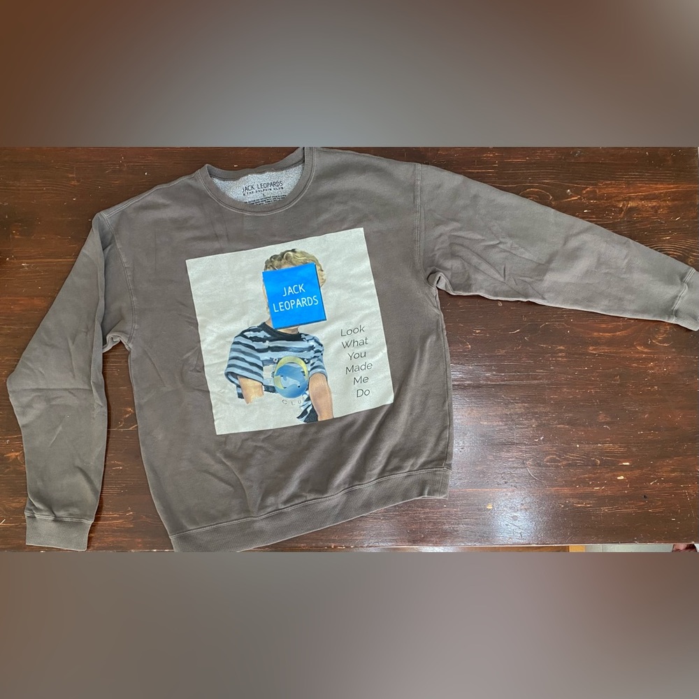 large Jack Leopards & the Dolphin Club Look What You Made Me Do crewneck sweater